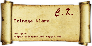 Czinege Klára névjegykártya